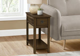 Accent End Table, 2 Tier, Narrow, Lamp, Storage Drawer, Charming Design - Furniture Home Direct
