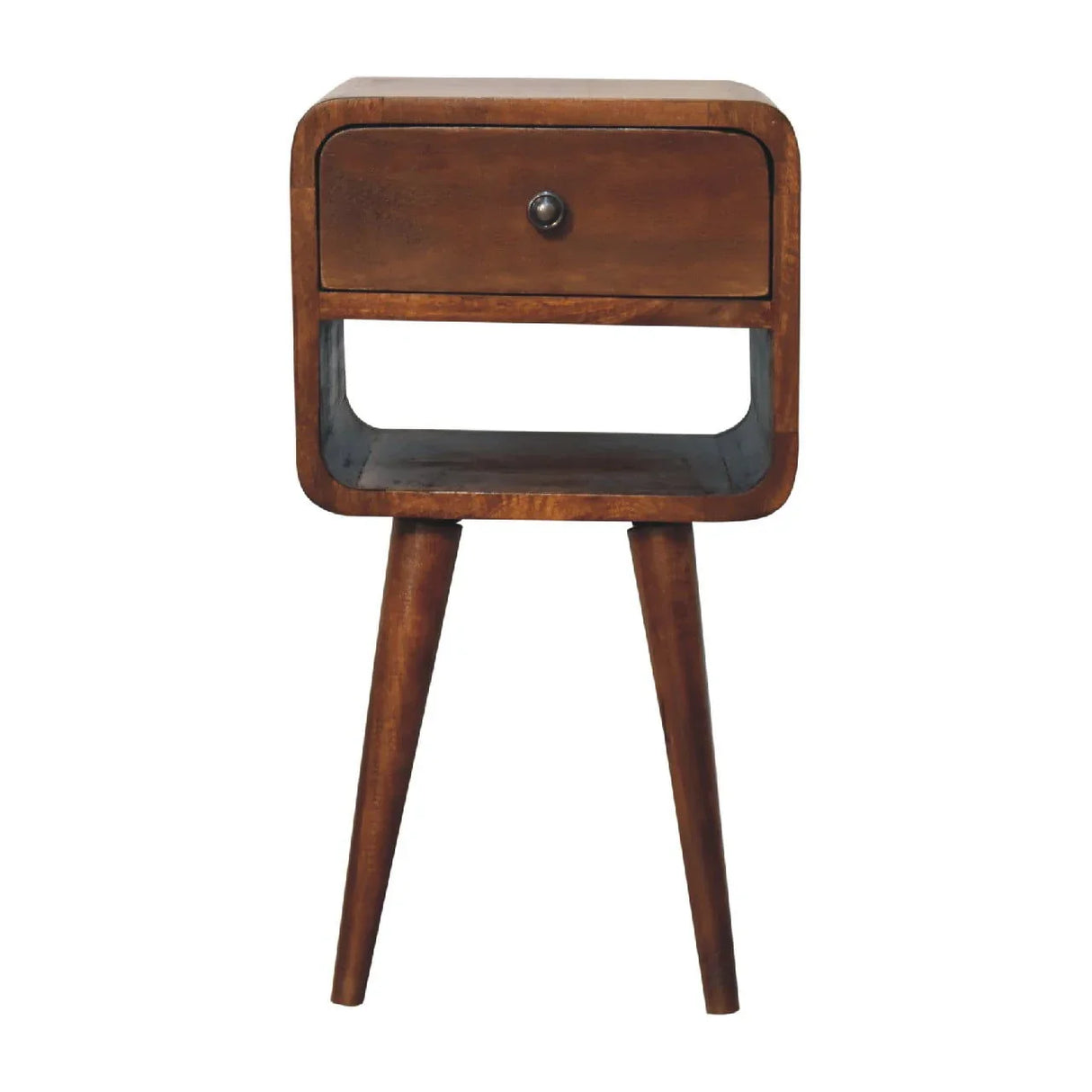 Mini Chestnut Curve Lower Bedside Nifhtstand - Furniture Home Direct