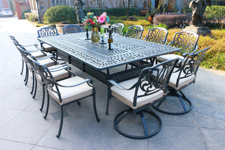 Rectangular Metal Dining Set With Cushions - Furniture Home Direct