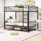 Metal Bunk Bed With Shelf And Guardrails - Furniture Home Direct