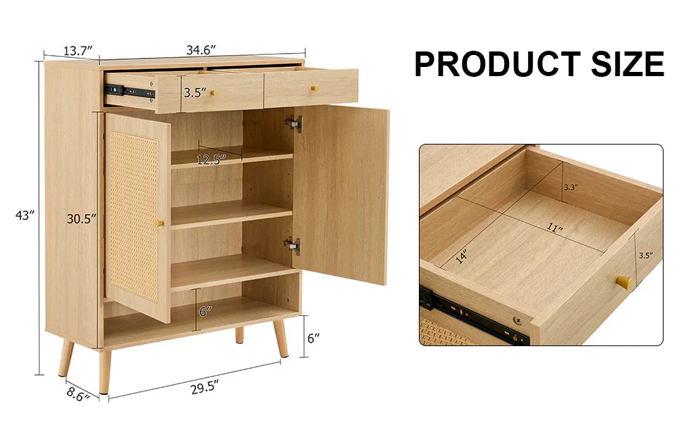 Modern Rattan Shoe Cabinet - Furniture Home Direct