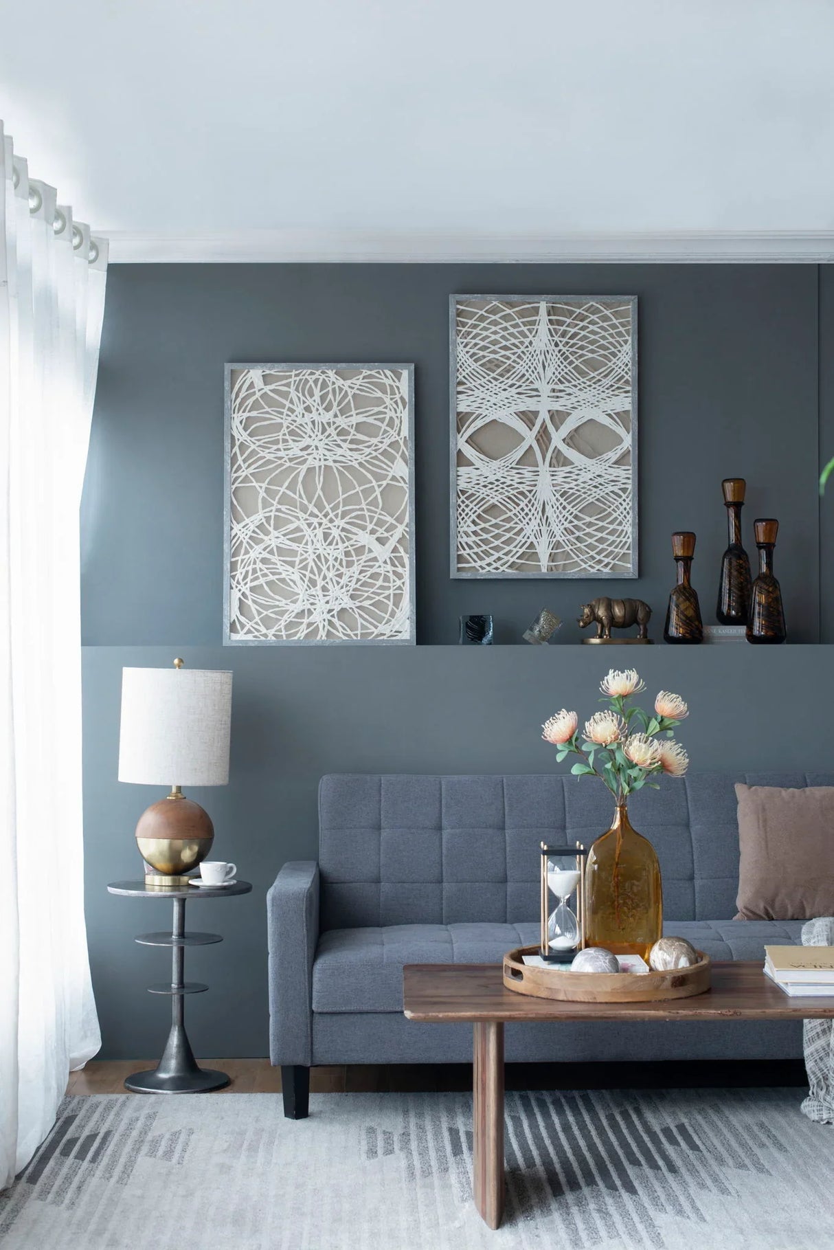 Leaf Shadow Box Wall Decor (Set of 2) - White / Gray - Furniture Home Direct