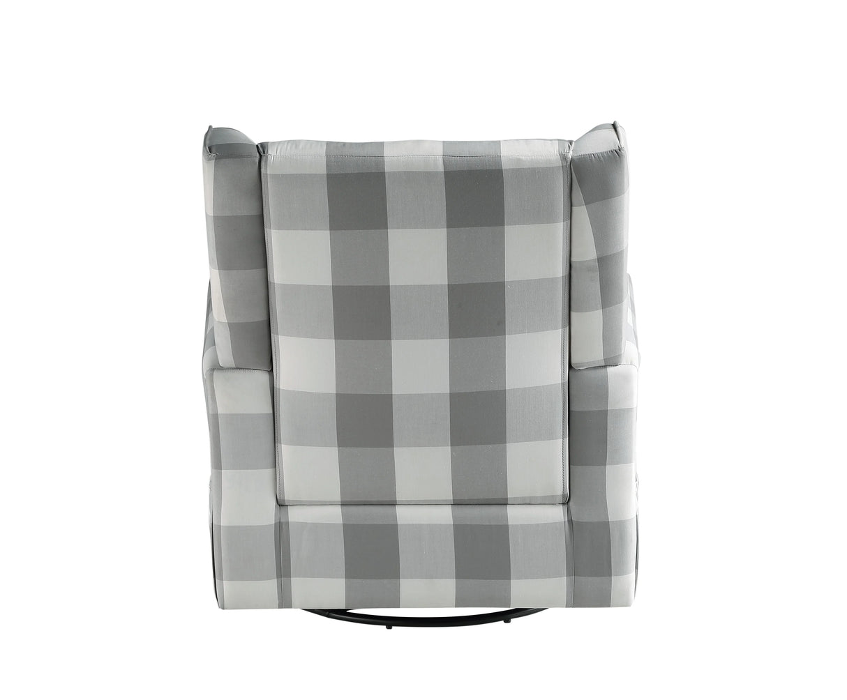 Patli - Glider Chair With Swivel - Gray / White - Furniture Home Direct