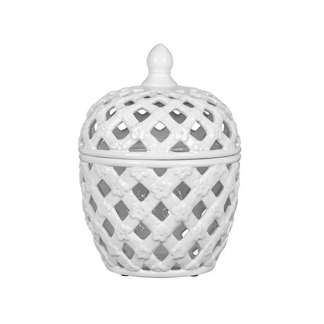 Ballas - Bird Lidded Jar - White - Furniture Home Direct