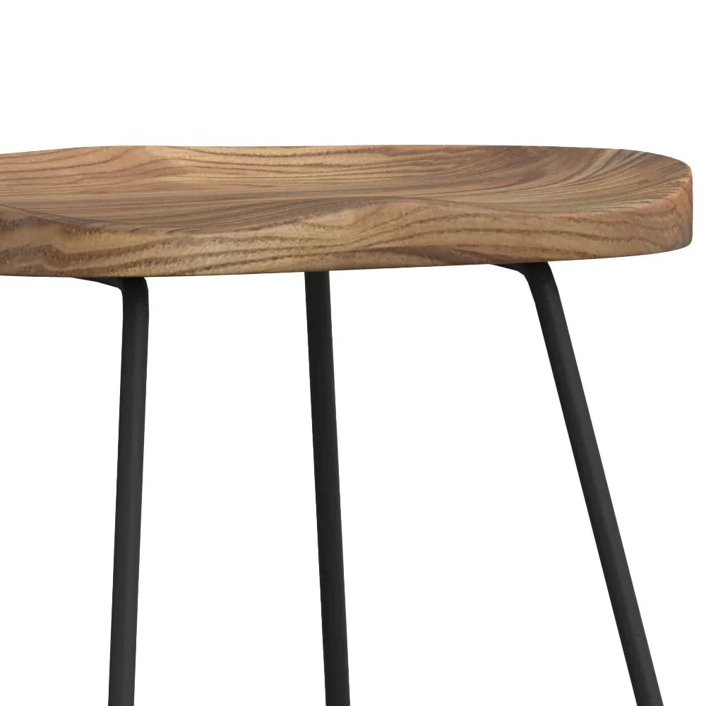 Amberly - Rustic Saddle Bar Stool (Set of 2) - Furniture Home Direct