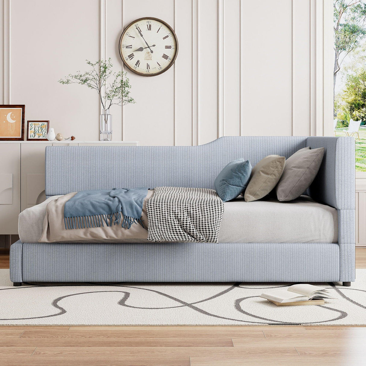 L Shaped Upholstered Daybed - Furniture Home Direct