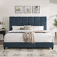 Squares Upholstered Platform Bed - Furniture Home Direct