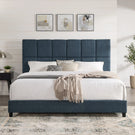 Squares Upholstered Platform Bed - Furniture Home Direct