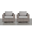 Elegant Swivel Patio Chair With Luxurious Cushions Perfect For Outdoor Relaxation (Set of 2) - Gray Mix - Furniture Home Direct