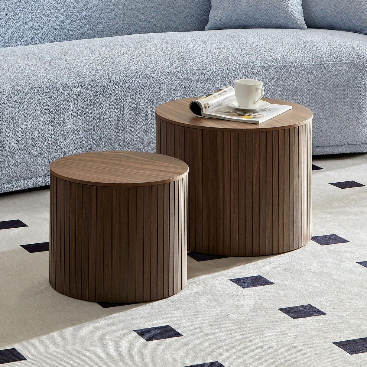 Handcrafted Nested Table Set, 2 Pieces - Furniture Home Direct