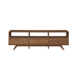 Modern Scandi 3 Door Low Profile TV Stand For TVs Up To 80" - Furniture Home Direct