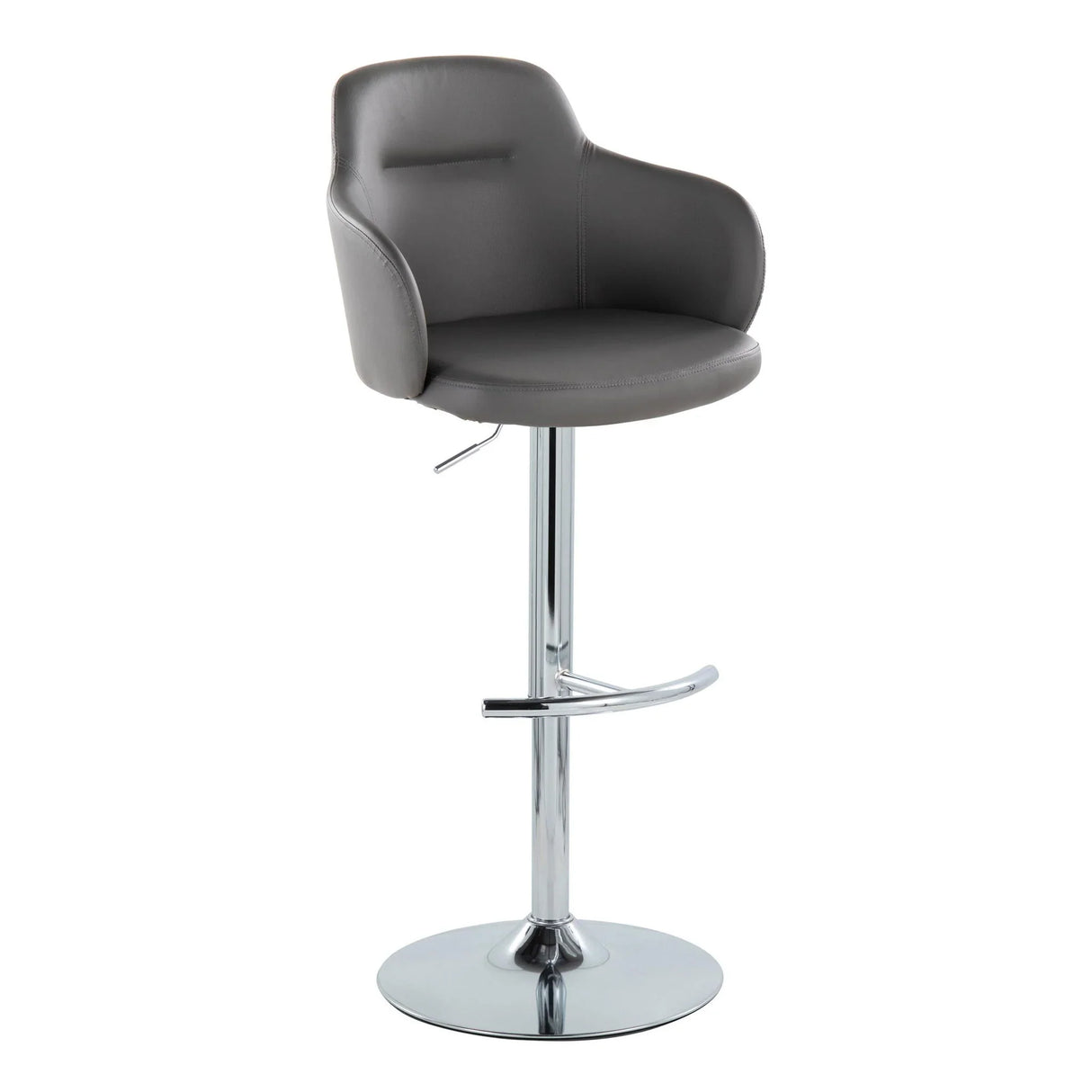 Boyne - Contemporary Adjustable Barstool With Swivel & Rounded T Footrest (Set of 2) - Furniture Home Direct