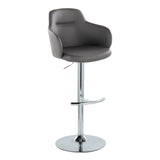 Boyne - Contemporary Adjustable Barstool With Swivel & Rounded T Footrest (Set of 2) - Furniture Home Direct