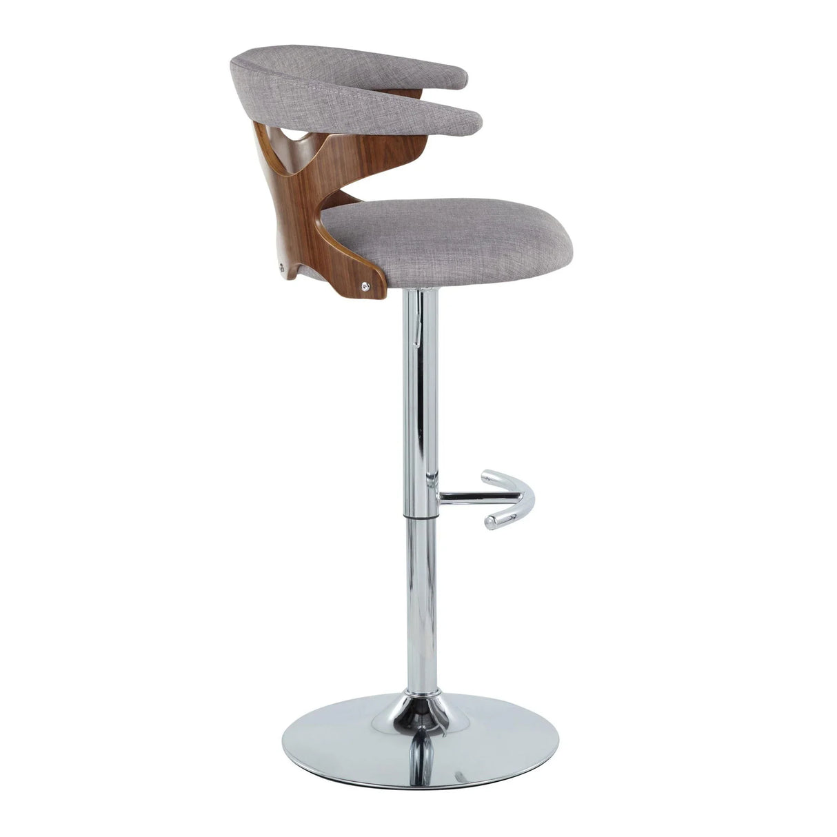Gardenia - Mid Century Modern Adjustable Barstool With Swivel With Rounded T Footrest (Set of 2) - Furniture Home Direct