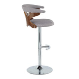 Gardenia - Mid Century Modern Adjustable Barstool With Swivel With Rounded T Footrest (Set of 2) - Furniture Home Direct