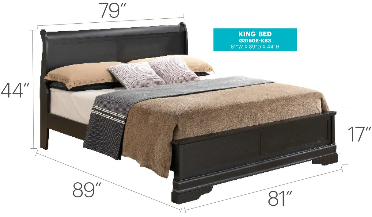 Sleigh Bed With Low Footboard - Furniture Home Direct