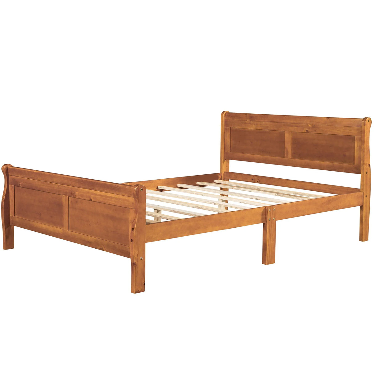 Platform Bed Frame Mattress Foundation Sleigh Bed With Headboard / Footboard / Wood Slat Suppor - Furniture Home Direct