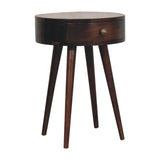Nordic Circular Shaped Bedside Table - Walnut - Furniture Home Direct