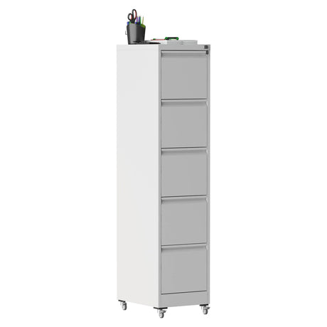 Drawer Metal Locking Vertical File Cabinet With Wheels Heavy Duty Lockable Storage - Furniture Home Direct