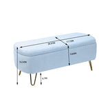 Storage Ottoman Bench For End Of Bed Gold Legs, Modern Camel Faux Fur Entryway Bench Upholstered Padded With Storage For Living Room Bedroom