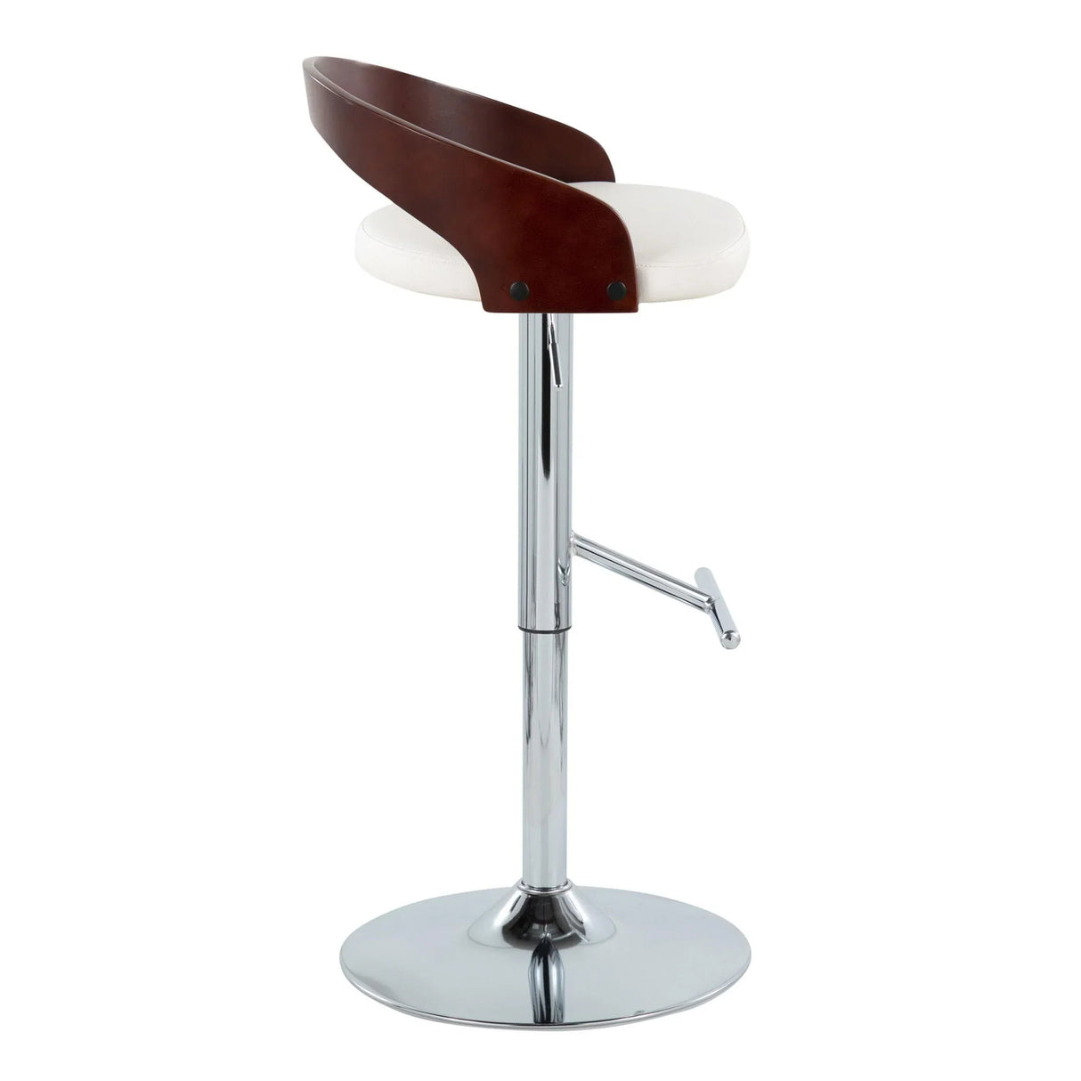 Grotto - Contemporary Adjustable Height Barstool With Swivel With Straight T Footrest (Set of 2) - Furniture Home Direct