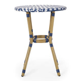 French Bistro Table Outdoor Elegance - White / Blue