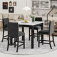5-Piece Counter Height Dining Table Set With One Faux Marble Top Dining Table And Four Velvet Upholstered Chairs - Furniture Home Direct