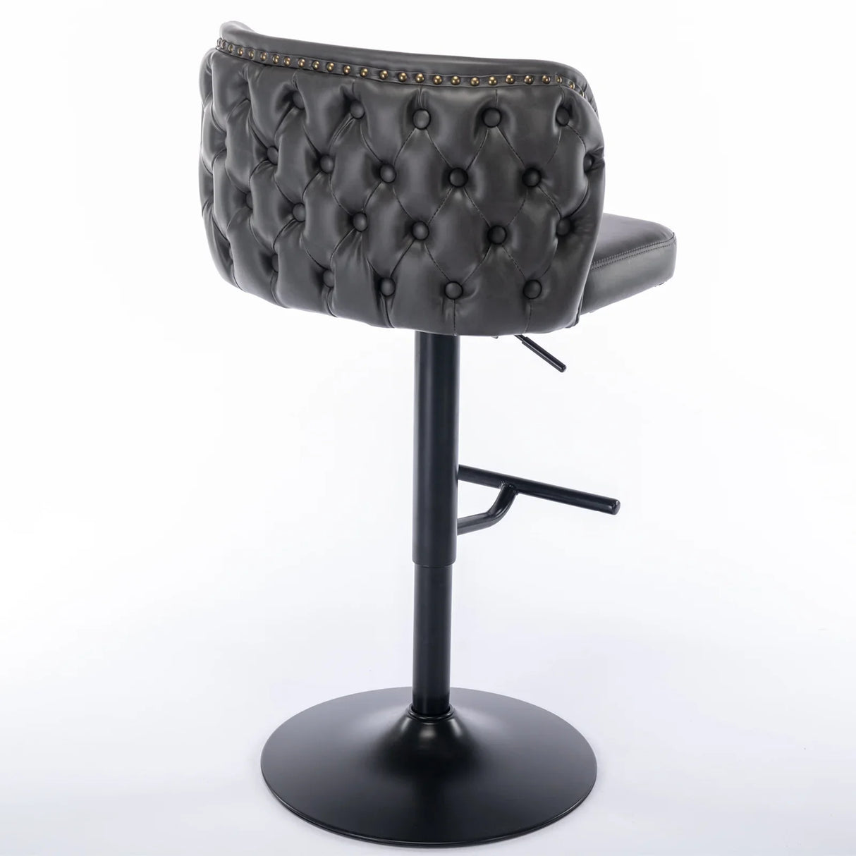 Counter Height Bar Stools Tufted Upholstered Dark Gray - Furniture Home Direct