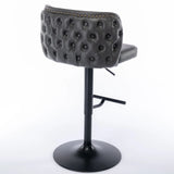 Counter Height Bar Stools Tufted Upholstered Dark Gray - Furniture Home Direct