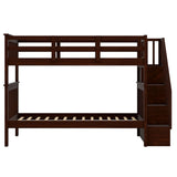 Stairway Bunk Bed With Storage And Guard Rail For Bedroom - Furniture Home Direct