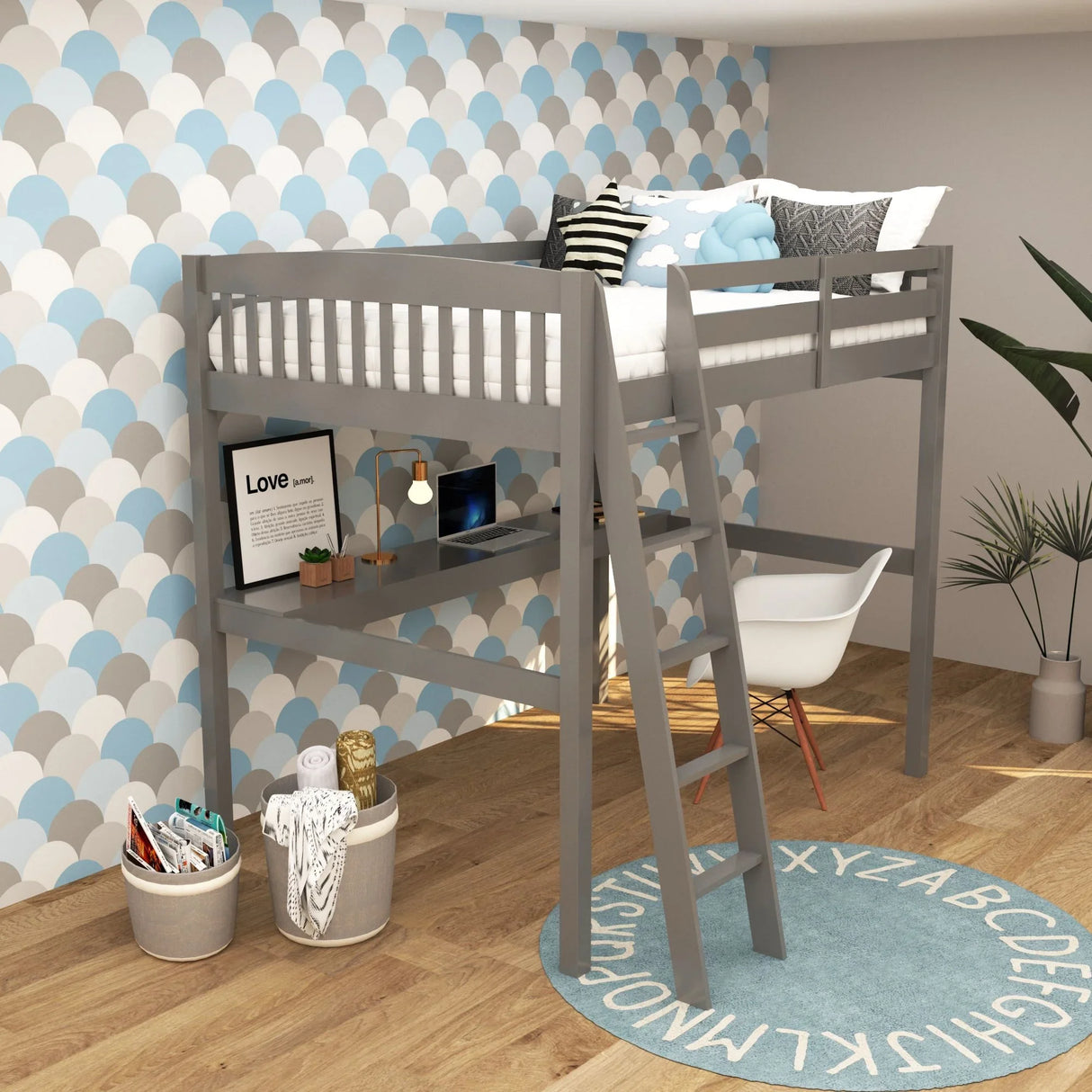 Everest - High Loft Bed With Desk And Storage - Furniture Home Direct