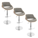 Fabrizzi - Mid Century Modern Adjustable Barstool With Swivel With Rounded T Footrest (Set of 3) - Furniture Home Direct