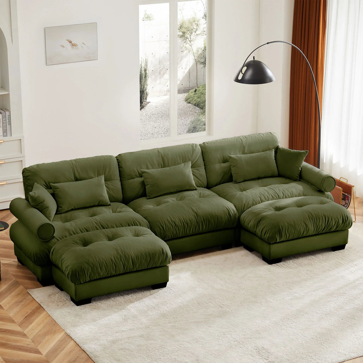 Super Comfort Oversized Modular Sectional Sofa With Movable Ottoman - Furniture Home Direct