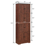 Tall Storage Cabinet With 8 Doors And 4 Shelves, Wall Storage Cabinet For Living Room, Kitchen, Office, Bedroom, Bathroom - Furniture Home Direct