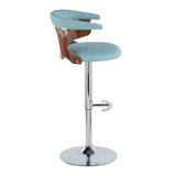 Gardenia - Mid Century Modern Adjustable Barstool With Swivel With Rounded T Footrest (Set of 2) - Furniture Home Direct