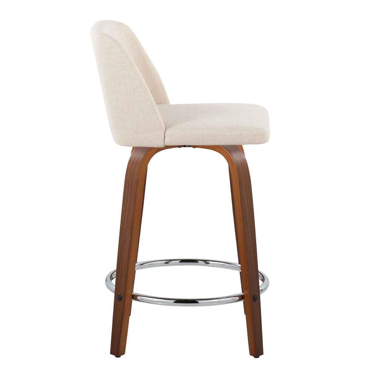 Toriano - Mid Century Modern Fixed Height Counter Stool With Swivel With Round Footrest (Set of 2) - Furniture Home Direct