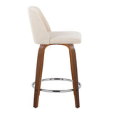 Toriano - Mid Century Modern Fixed Height Counter Stool With Swivel With Round Footrest (Set of 2) - Furniture Home Direct