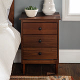 Classic 3 Drawer Solid Wood Nightstand - Furniture Home Direct