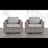 Elegant Swivel Patio Chair With Luxurious Cushions Perfect For Outdoor Relaxation (Set of 2) - Gray Mix - Furniture Home Direct