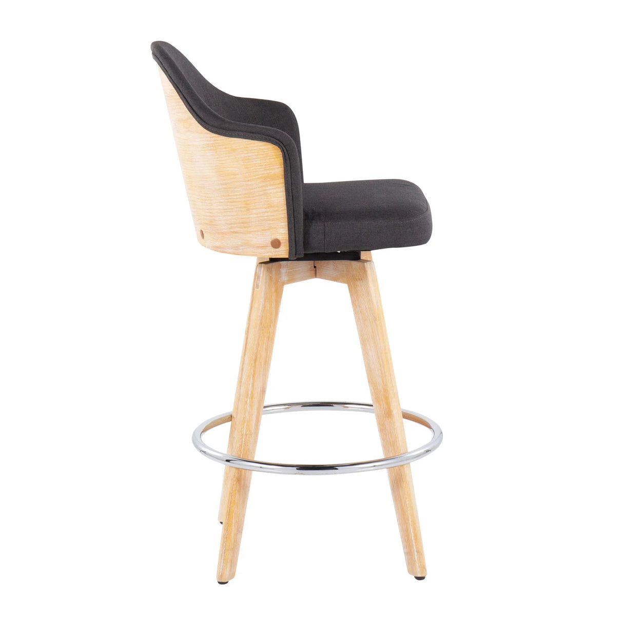 Ahoy - Contemporary Fixed Height Counter Stool & Round Footrest (Set of 2) - Furniture Home Direct
