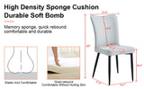 Dining Chairs Modern PU Upholstered Black Metal Legs Gray - Furniture Home Direct