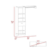 Closet System Open Shelves and Drawer With Rod White - Furniture Home Direct