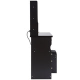 Vanity Desk With Cushioned Stool And Mirror Set Black - Furniture Home Direct