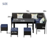 7 Piece Outdoor Furniture Set Waterproof Cushions Glass Table - Furniture Home Direct