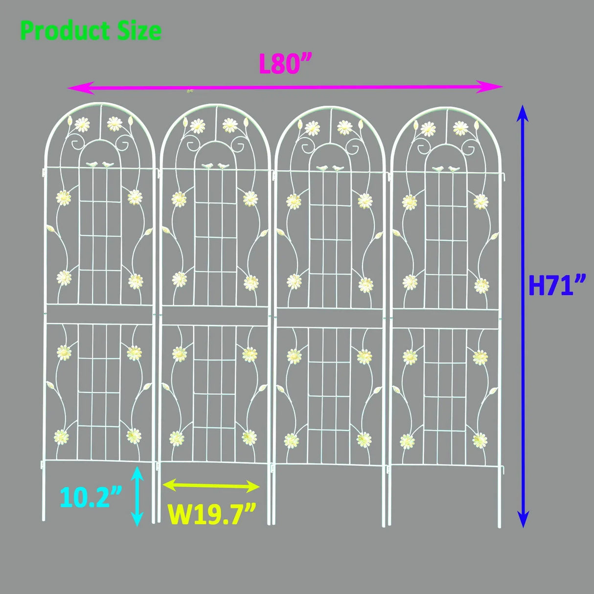 Metal Garden Trellis Rustproof Trellis For Climbing Plant Outdoor Flower Support - Furniture Home Direct