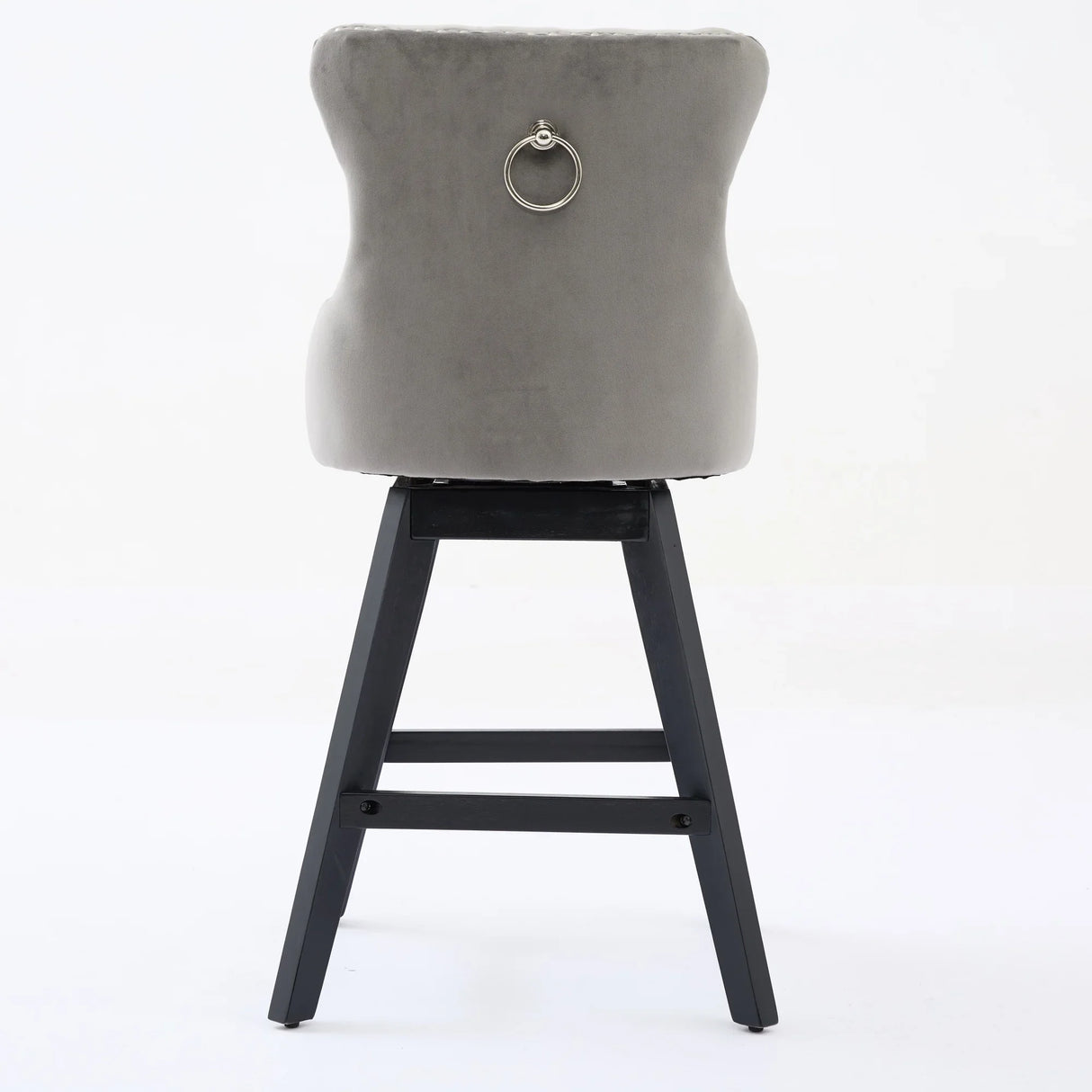 Counter Height Bar Stools Velvet Upholstery Tufted Gray - Furniture Home Direct