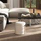 Brandy - Round Upholstered Storage Ottoman With Leather Accent - Furniture Home Direct