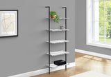 Bookshelf, Bookcase, Etagere, Ladder, 5 Tier, For Office, Marble Look Contemporary & Modern - Furniture Home Direct
