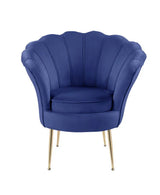 Angelina - Velvet Scalloped Back Barrel Accent Chair With Metal Legs - Furniture Home Direct