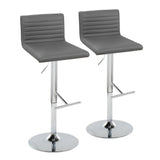 Mason - Contemporary Adjustable Barstool & Swivel With Straight T Footrest (Set of 2) - Furniture Home Direct